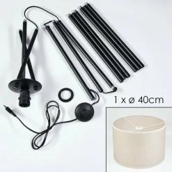 Lampes En Tissu-hofstein Bassagoda Lampadaire Noir, 1 lumière