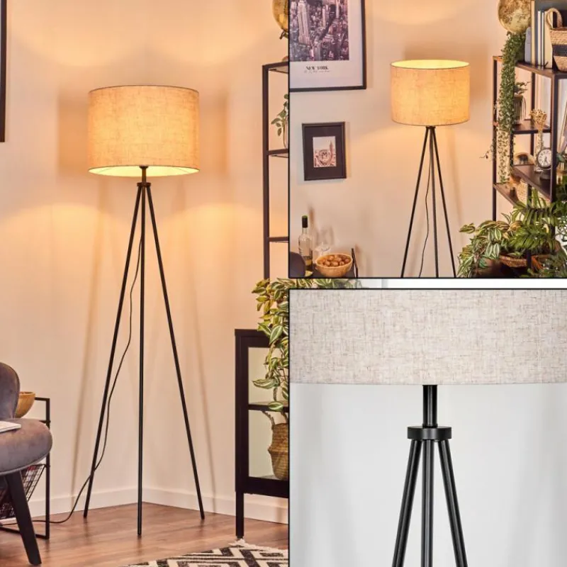 Lampes En Tissu-hofstein Bassagoda Lampadaire Noir, 1 lumière