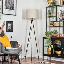 Lampes En Tissu-hofstein Bassagoda Lampadaire Noir, 1 lumière