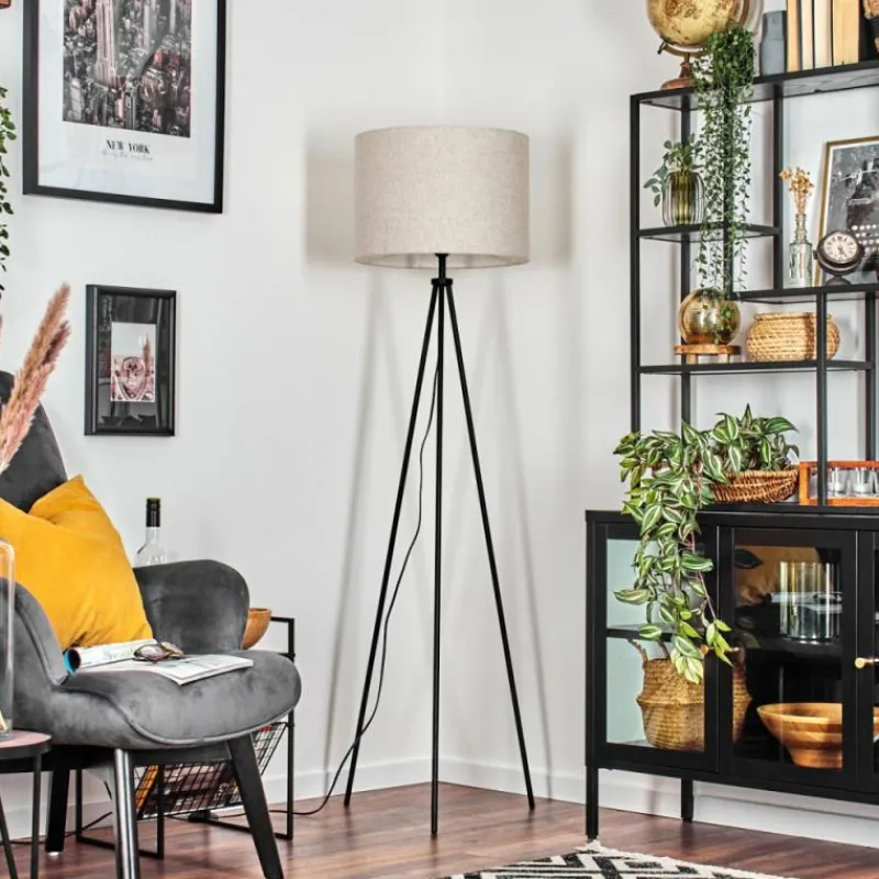 Lampes En Tissu-hofstein Bassagoda Lampadaire Noir, 1 lumière