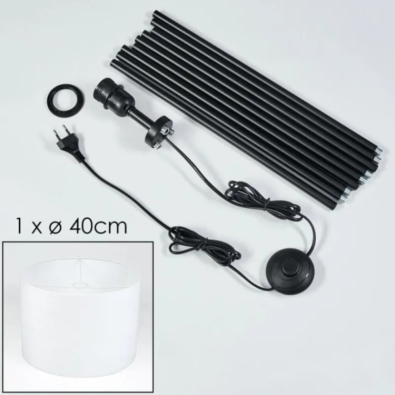 Lampes En Tissu-hofstein Bassagoda Lampadaire Noir, 1 lumière