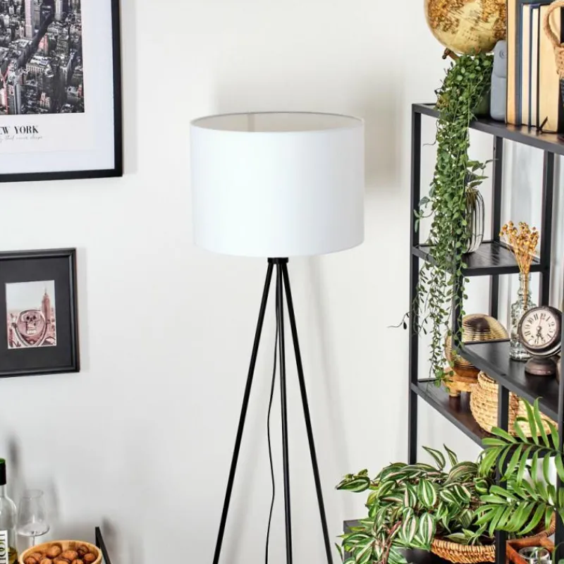 Lampes En Tissu-hofstein Bassagoda Lampadaire Noir, 1 lumière