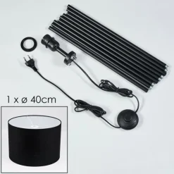 Lampes En Tissu-hofstein Bassagoda Lampadaire Noir, 1 lumière