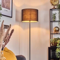Lampes En Tissu-hofstein Bassagoda Lampadaire Noir, Blanc, 1 lumière