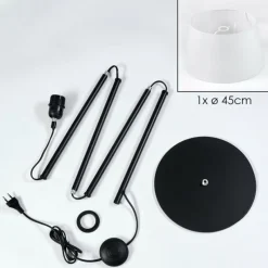 Lampes En Tissu-hofstein Bassagoda Lampadaire Noir, 1 lumière