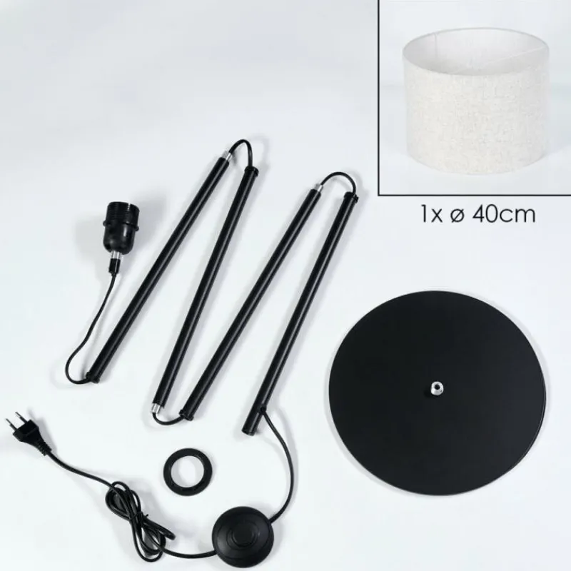 Lampes En Tissu-hofstein Bassagoda Lampadaire Noir, 1 lumière