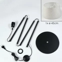 Lampes En Tissu-hofstein Bassagoda Lampadaire Noir, 1 lumière