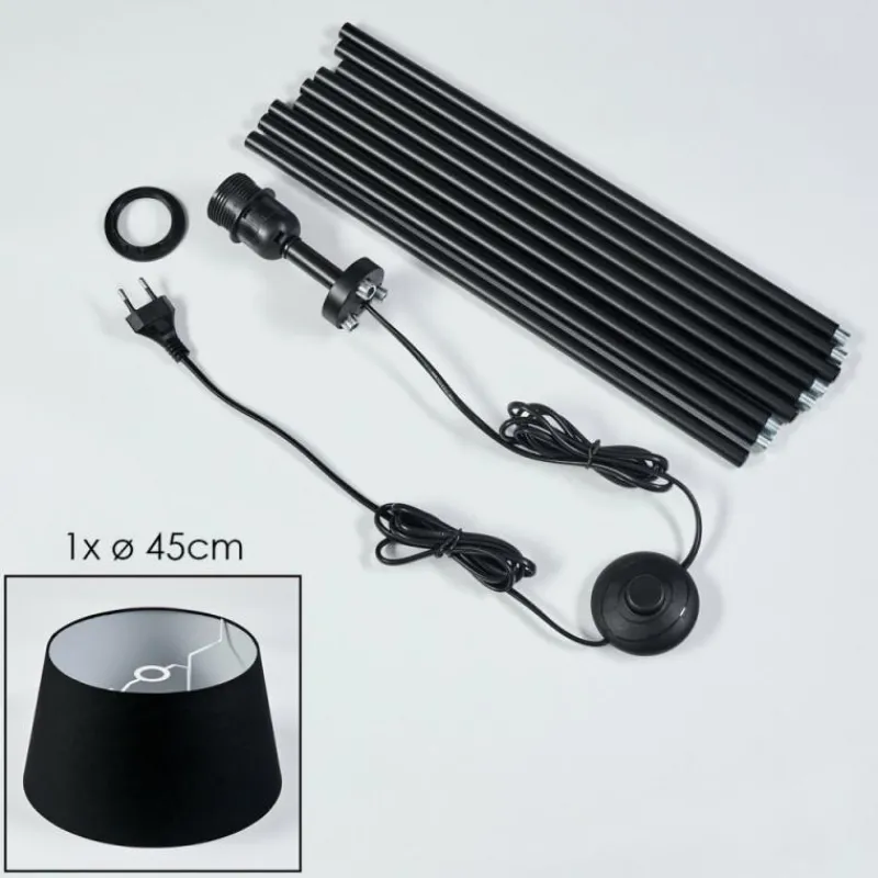 Lampes En Tissu-hofstein Bassagoda Lampadaire Noir, Blanc, 1 lumière