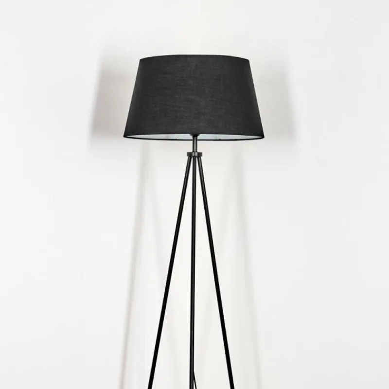 Lampes En Tissu-hofstein Bassagoda Lampadaire Noir, Blanc, 1 lumière