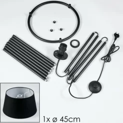 Lampes En Tissu-hofstein Bassagoda Lampadaire Noir, Blanc, 1 lumière