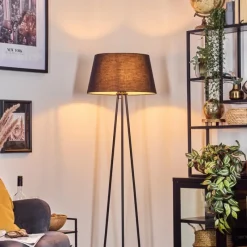 Lampes En Tissu-hofstein Bassagoda Lampadaire Noir, Blanc, 1 lumière