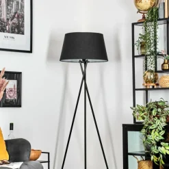 Lampes En Tissu-hofstein Bassagoda Lampadaire Noir, Blanc, 1 lumière