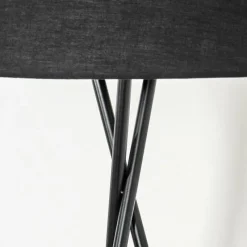 Lampes En Tissu-hofstein Bassagoda Lampadaire Noir, Blanc, 1 lumière