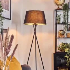 Lampes En Tissu-hofstein Bassagoda Lampadaire Noir, Blanc, 1 lumière