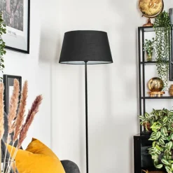 Lampes En Tissu-hofstein Bassagoda Lampadaire Noir, Blanc, 1 lumière