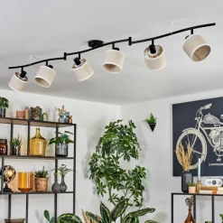 Lampes En Tissu-hofstein Bassagoda Plafonnier beige, Blanc, 6 lumières