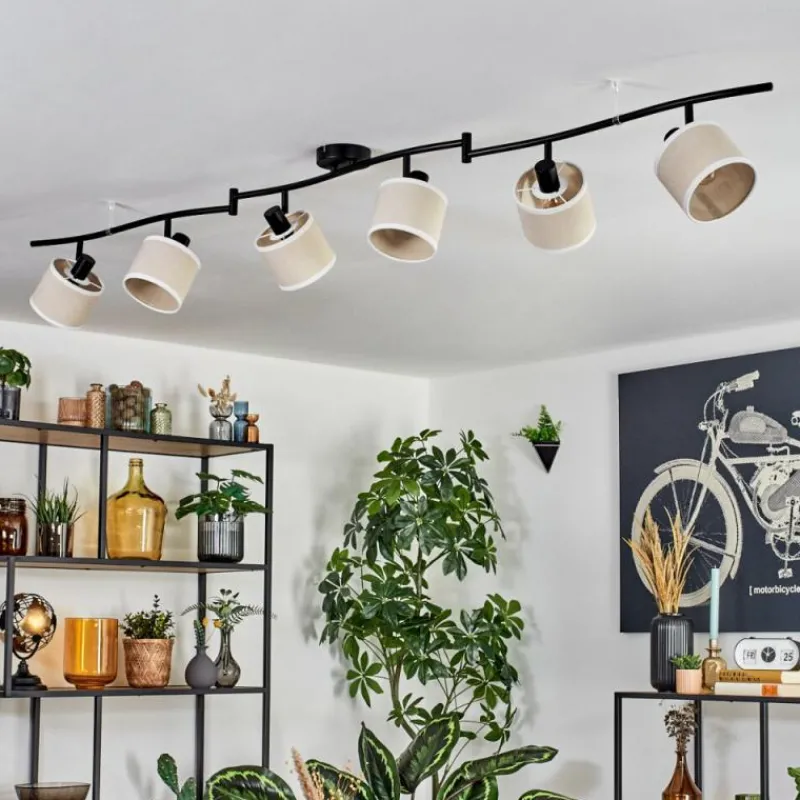 Lampes En Tissu-hofstein Bassagoda Plafonnier beige, Blanc, 6 lumières