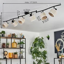 Lampes En Tissu-hofstein Bassagoda Plafonnier beige, Blanc, 6 lumières