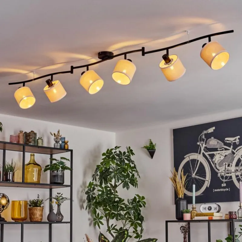 Lampes En Tissu-hofstein Bassagoda Plafonnier beige, Blanc, 6 lumières