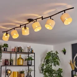 Lampes En Tissu-hofstein Bassagoda Plafonnier beige, Blanc, 6 lumières