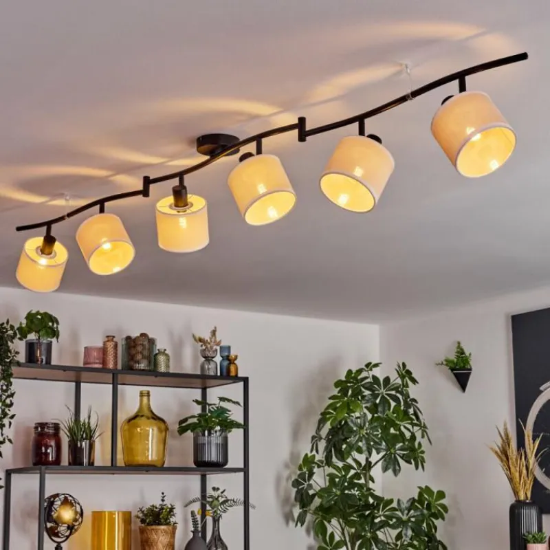 Lampes En Tissu-hofstein Bassagoda Plafonnier beige, Blanc, 6 lumières