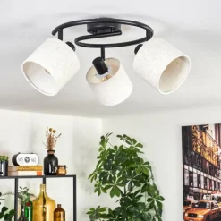 Lampes En Tissu-hofstein Bassagoda Plafonnier Noir, 3 lumières