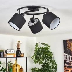 Lampes En Tissu-hofstein Bassagoda Plafonnier Noir, 3 lumières