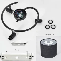 Lampes En Tissu-hofstein Bassagoda Plafonnier Noir, 3 lumières