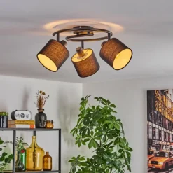 Lampes En Tissu-hofstein Bassagoda Plafonnier Noir, 3 lumières