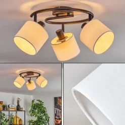 Lampes En Tissu-hofstein Bassagoda Plafonnier Noir, 3 lumières