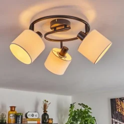 Lampes En Tissu-hofstein Bassagoda Plafonnier Noir, 3 lumières