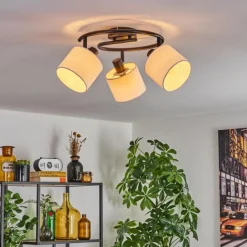 Lampes En Tissu-hofstein Bassagoda Plafonnier Noir, 3 lumières