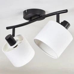 Lampes En Tissu-hofstein Bassagoda Plafonnier Noir, 2 lumières