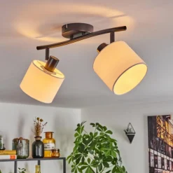 Lampes En Tissu-hofstein Bassagoda Plafonnier Noir, 2 lumières