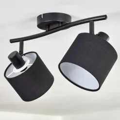 Lampes En Tissu-hofstein Bassagoda Plafonnier Noir, 2 lumières