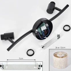 Lampes En Tissu-hofstein Bassagoda Plafonnier Noir, 2 lumières