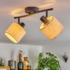 Lampes En Tissu-hofstein Bassagoda Plafonnier Noir, 2 lumières