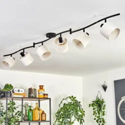 Lampes En Tissu-hofstein Bassagoda Plafonnier Noir, 6 lumières