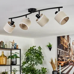 Lampes En Tissu-hofstein Bassagoda Plafonnier Noir, 4 lumières