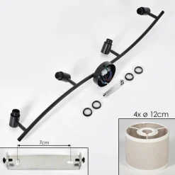 Lampes En Tissu-hofstein Bassagoda Plafonnier Noir, 4 lumières