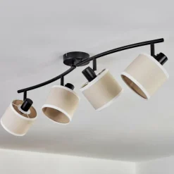 Lampes En Tissu-hofstein Bassagoda Plafonnier Noir, 4 lumières