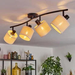 Lampes En Tissu-hofstein Bassagoda Plafonnier Noir, 4 lumières