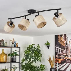 Luminaires Scandinaves-hofstein Bassagoda Plafonnier Noir, 4 lumières