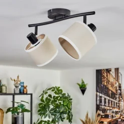 Lampes En Tissu-hofstein Bassagoda Plafonnier Noir, 2 lumières
