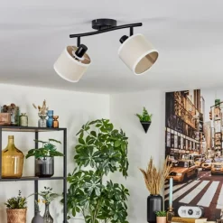 Lampes En Tissu-hofstein Bassagoda Plafonnier Noir, 2 lumières