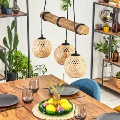 hofstein Basto Suspension, Boule lumineuse, Suspension Écru, Noir, 3 lumières