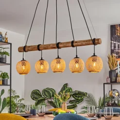 hofstein Basto Suspension, Suspension Écru, Noir, 5 lumières