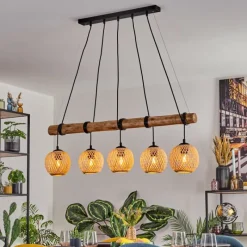 hofstein Basto Suspension, Suspension Écru, Noir, 5 lumières