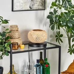 Luminaires Scandinaves-hofstein Bauro Lampe à poser 20 cm Noir, 1 lumière