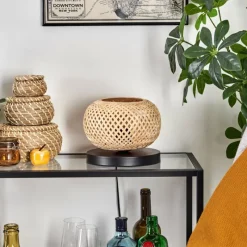 Luminaires Scandinaves-hofstein Bauro Lampe à poser 20 cm Noir, 1 lumière